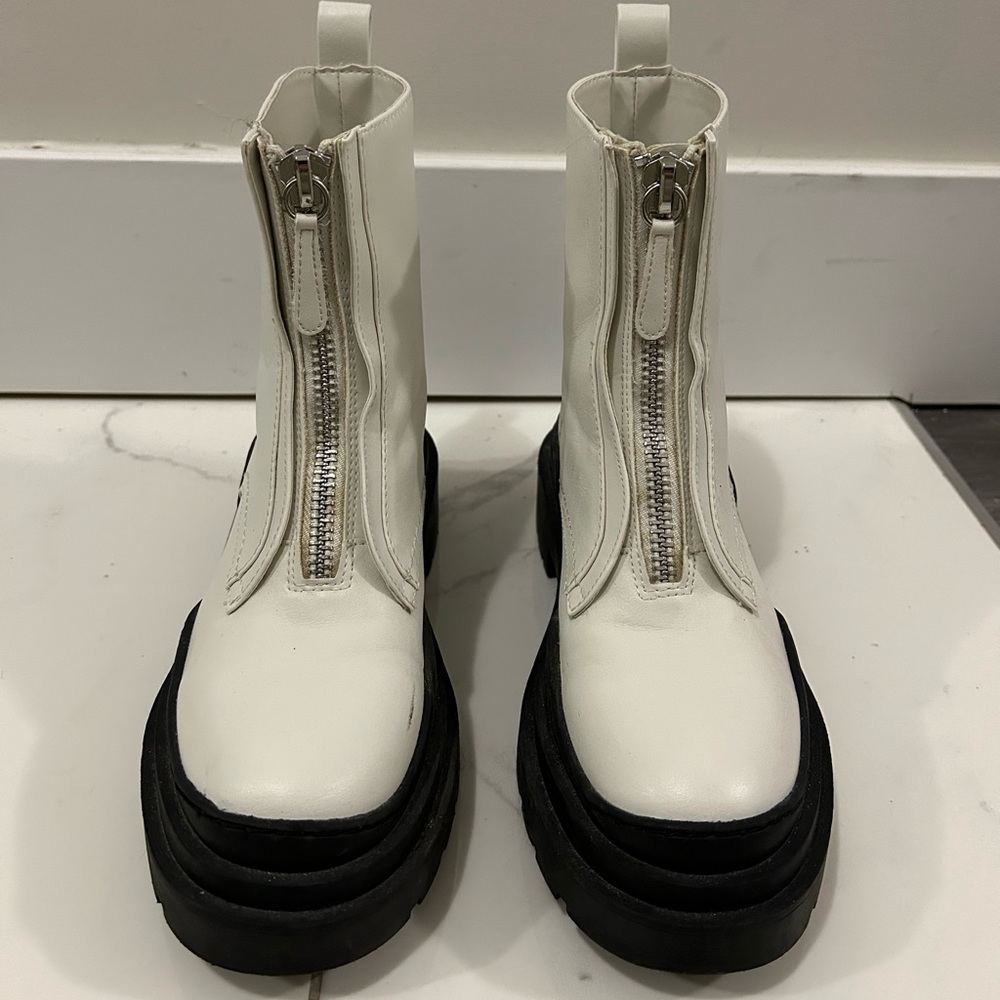 Mango Platform White Boots